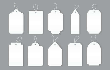 Blank white price tagsのイラスト素材