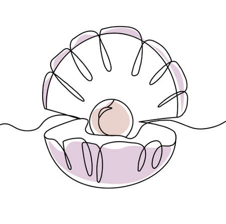 Open pearl shellのイラスト素材