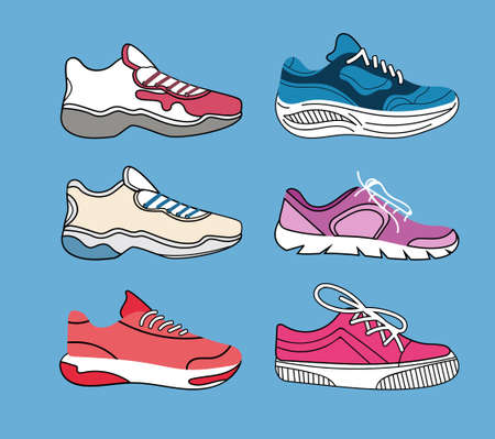 Various shoes iconsのイラスト素材