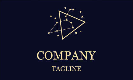 Golden logo on which an abstractのイラスト素材