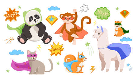 Animal superheroes conceptのイラスト素材