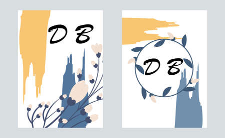Cover design set with colorful pattern and lettering on white backgroundのイラスト素材