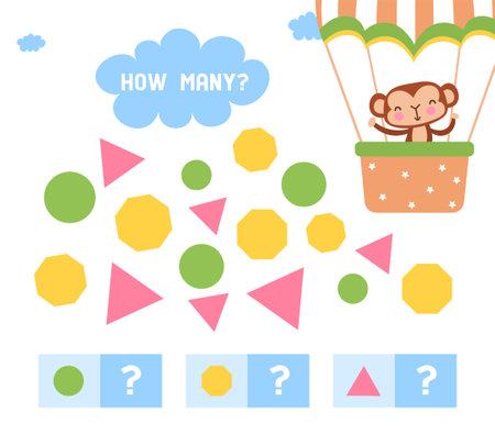 Cute counting educational game for little children on white backgroundのイラスト素材