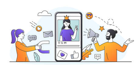 Business promotion in social networksのイラスト素材
