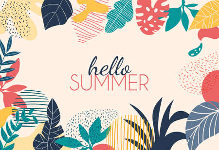 Hello summer posterのイラスト素材