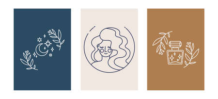 Collection of minimalistic logosのイラスト素材