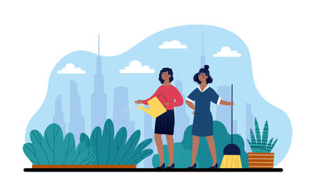 City gardening conceptのイラスト素材