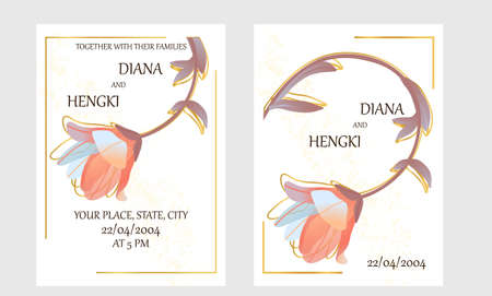 Cute wedding invitation templateのイラスト素材