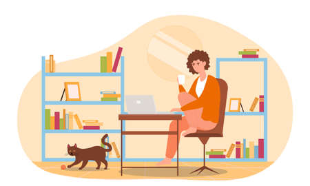 Remote work conceptのイラスト素材