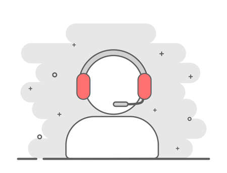 Operator with microphone iconのイラスト素材