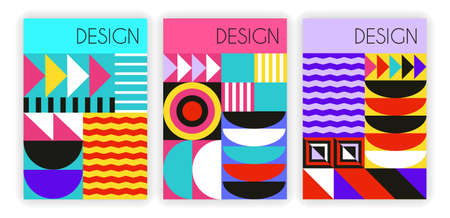 Abstract Bauhaus postersのイラスト素材