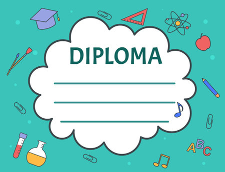 Colorful diploma certificateのイラスト素材