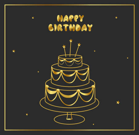 Elegant Birthday cardのイラスト素材