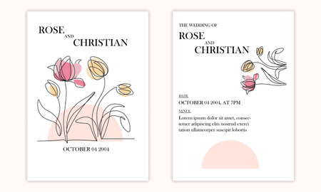 Minimalistic wedding invitation cardの写真素材