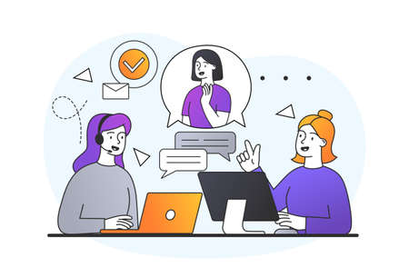 Virtual meeting with colleagues conceptのイラスト素材