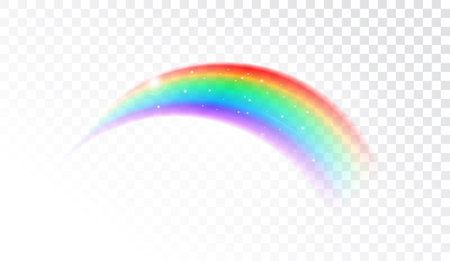 Cute shining rainbow on transparent backgroundのイラスト素材