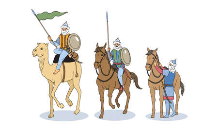Set of islamic knightsのイラスト素材