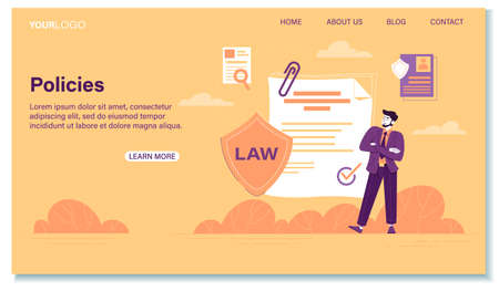 Policies bright bannerのイラスト素材