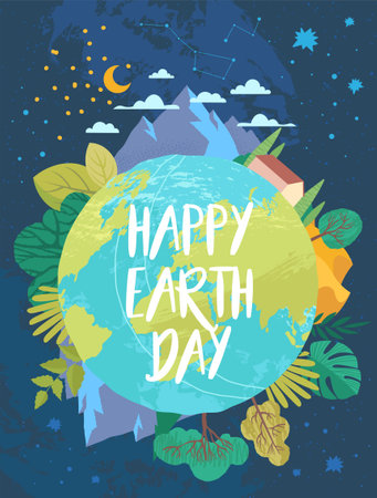 Earth day coverのイラスト素材