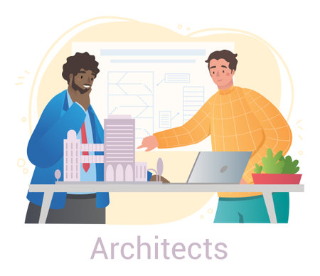 Architects planning highriseのイラスト素材
