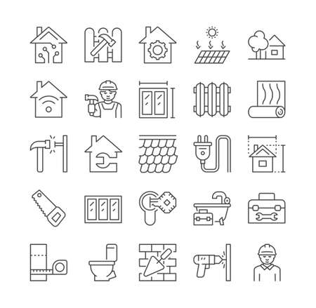 Home renovation iconsのイラスト素材