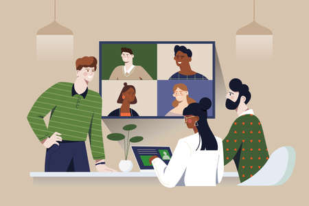Team meeting conceptのイラスト素材