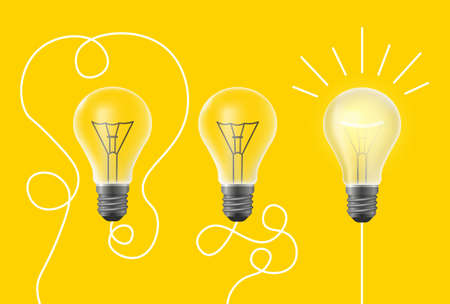 Simplifying problems for new idea conceptのイラスト素材
