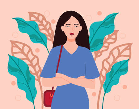 Portrait of Asian womanのイラスト素材