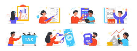 Taxes for business conceptのイラスト素材