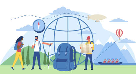 Eco tourism conceptのイラスト素材