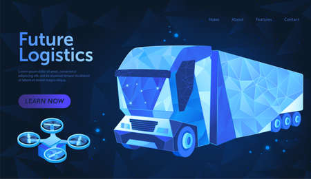 Future logistics, transport conceptのイラスト素材