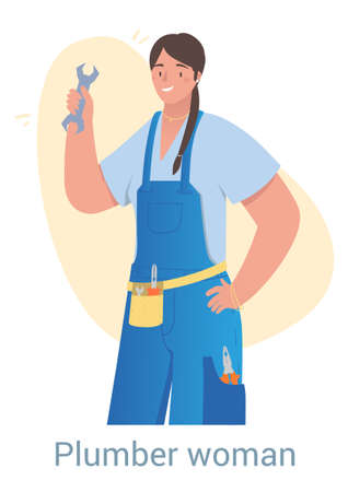 Woman plumber conceptのイラスト素材
