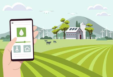 Modern farming conceptのイラスト素材