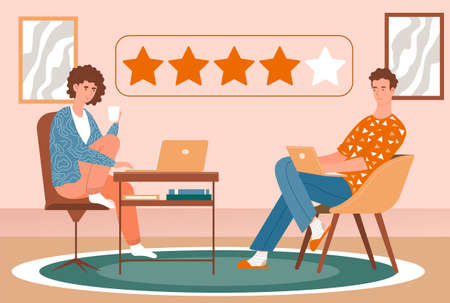 People give feedbackのイラスト素材