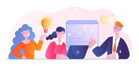 Business team discussing ideasのイラスト素材