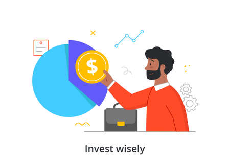 Invest wisely conceptのイラスト素材