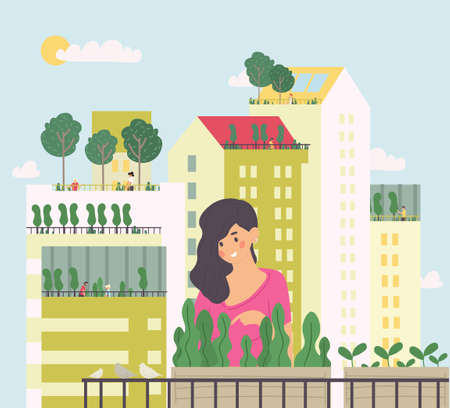 City gardening conceptのイラスト素材