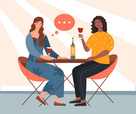 Friendly meeting women conceptのイラスト素材