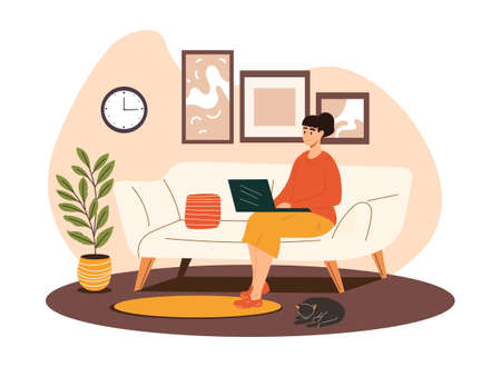 Work from home conceptのイラスト素材