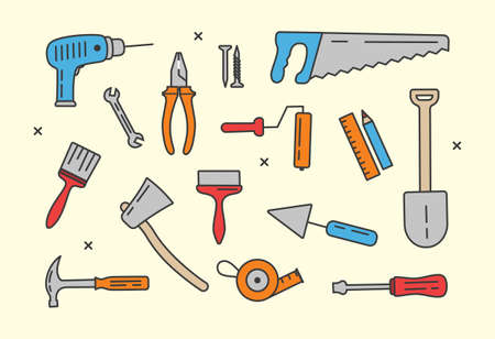 Various working Toolsのイラスト素材
