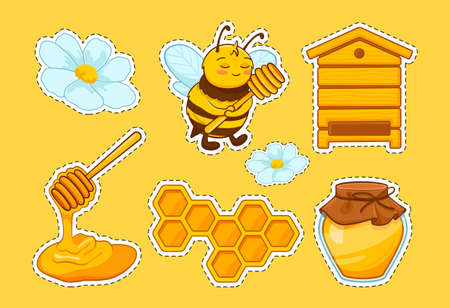 Honey and bee icon collection
