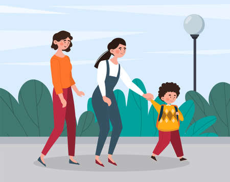Motherhood and maternity happiness conceptのイラスト素材
