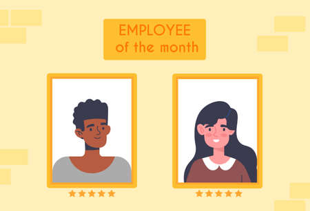 Employee of month conceptのイラスト素材
