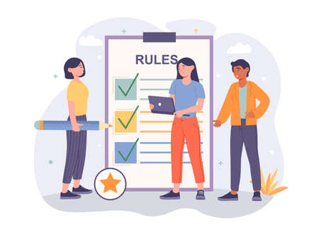 Rules in office conceptのイラスト素材