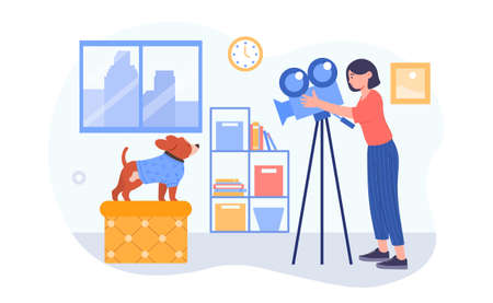 Photographer makes pictures conceptのイラスト素材
