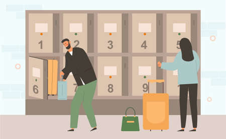 Baggage Storage conceptのイラスト素材