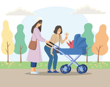 Two moms in park
