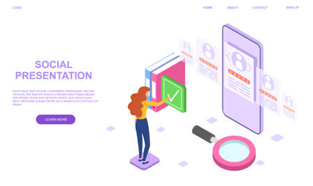 Social presentation conceptのイラスト素材