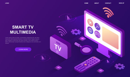 Smart tv multimediaのイラスト素材