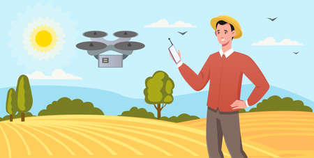 Modern farming conceptのイラスト素材